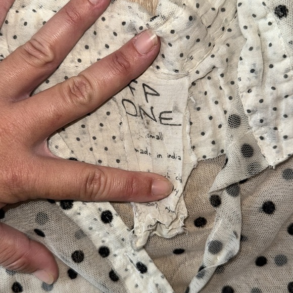 Free People • Flock Dot House Slip Sheer Layer Boho Size S Polka Dot - Picture 8 of 8